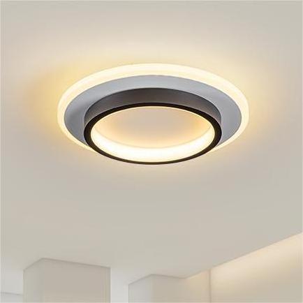 Classic Practical Square Round Entrance Hall Foyer Ceiling Lamp Bedroom Study Hallway Ceiling Light Bright Natural LED Black 95