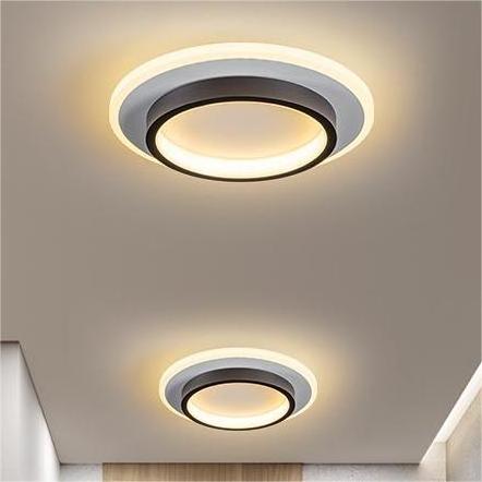 Classic Practical Square Round Entrance Hall Foyer Ceiling Lamp Bedroom Study Hallway Ceiling Light Bright Natural LED Black 95