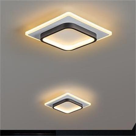 Classic Practical Square Round Entrance Hall Foyer Ceiling Lamp Bedroom Study Hallway Ceiling Light Bright Natural LED Black 95