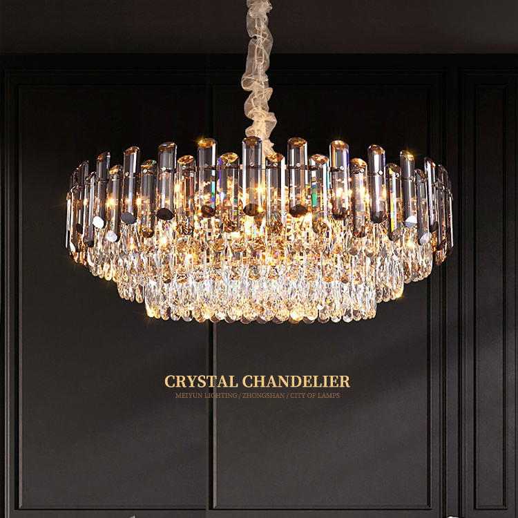 Interior Living Room Modern Led Crystal Chandelier Ceiling Light Luxury Raindrop Flush Mount Pendant Lamp Light Fixtures