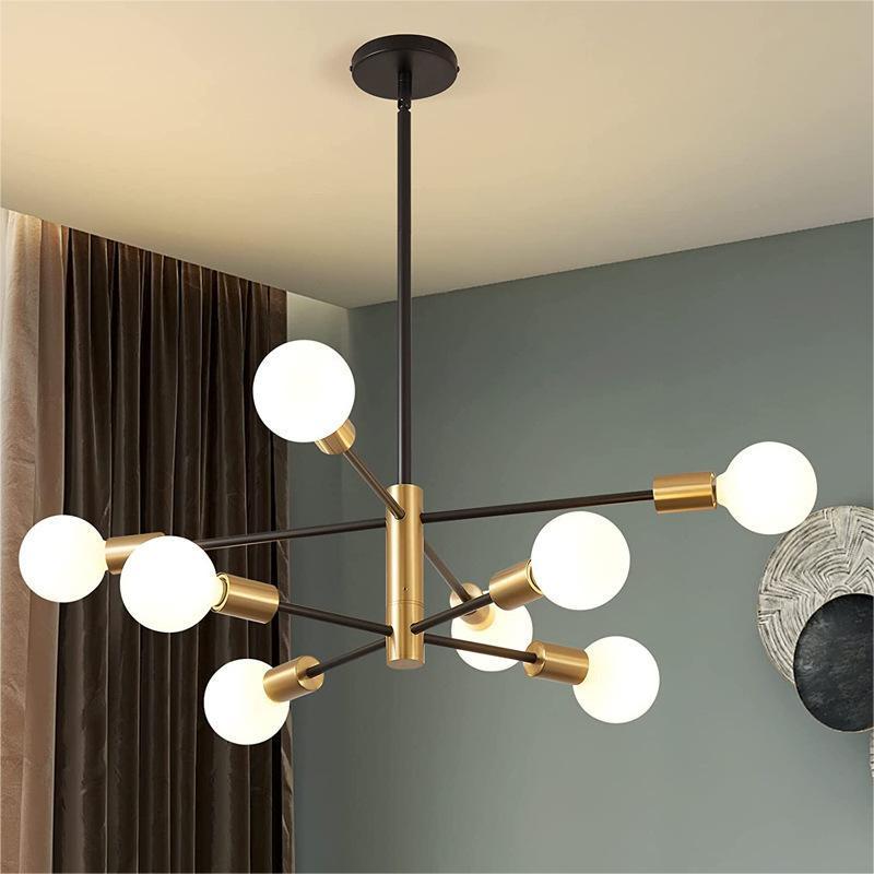 Decor Pendant Lighting Multi-head Dining Room Living Room Pendant Lamp Chandeliers Ceiling Pendant Lights Multiple Rod Iron 220v