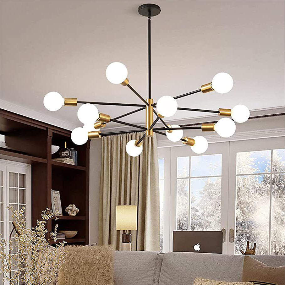 Decor Pendant Lighting Multi-head Dining Room Living Room Pendant Lamp Chandeliers Ceiling Pendant Lights Multiple Rod Iron 220v