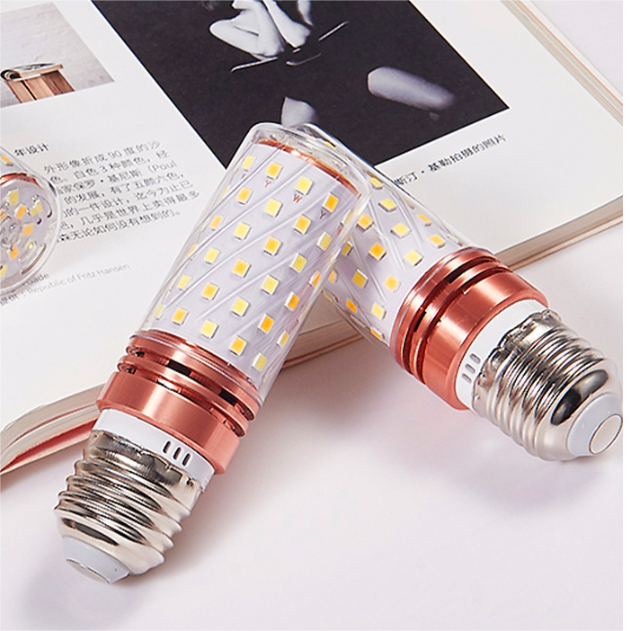 led light bulb e14/e27 size screw warm white three colours light 12W household lighting corn Dimmable E27 bulb Dimmable