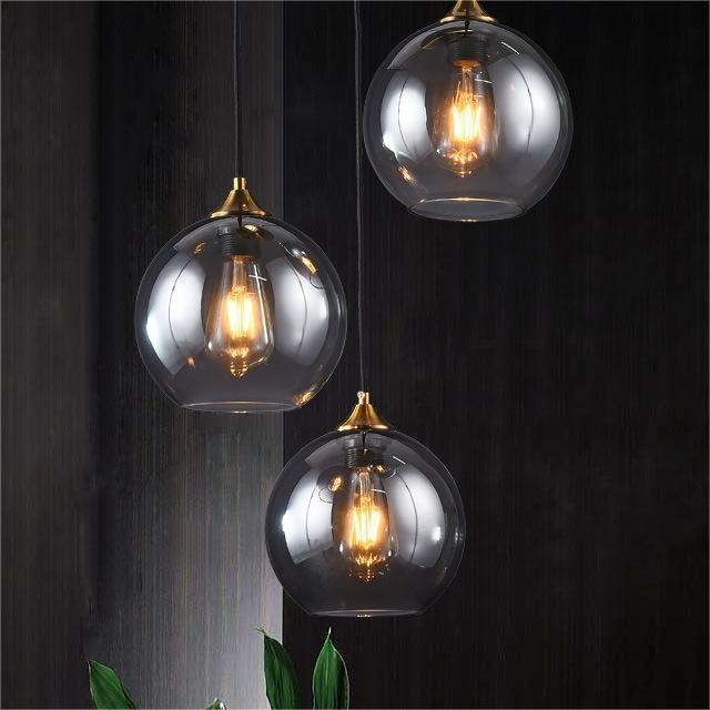 Three head glass restaurant living room pendant lamp amber cafe milk tea shop pendant light