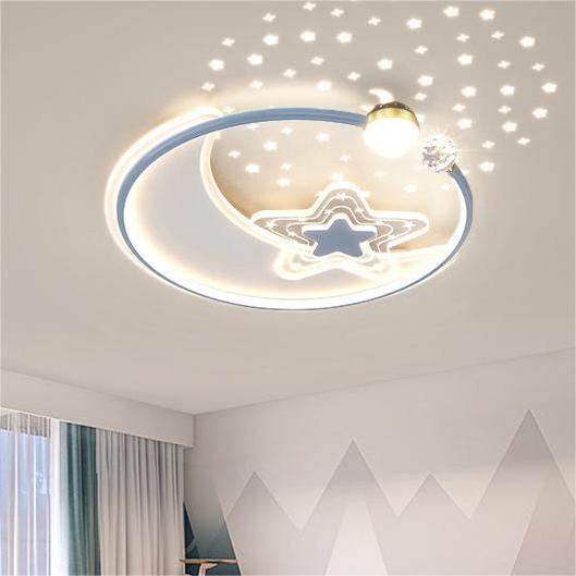 Pink moon children's room ceiling lamp three colours light bedroom living room ceiling light led for indoor white bedroom