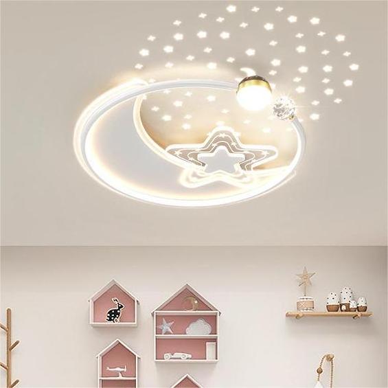 Pink moon children's room ceiling lamp three colours light bedroom living room ceiling light led for indoor white bedroom