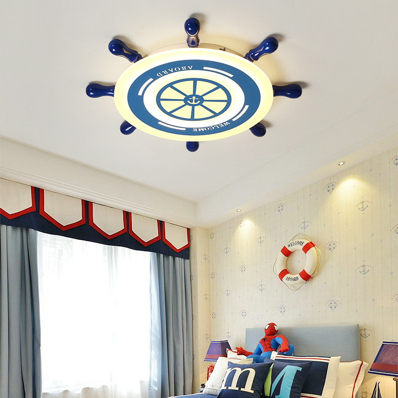 Creative personality nautical children's room ceiling light cartoon warm bedroom study  LED ceiling lamp for kids boy