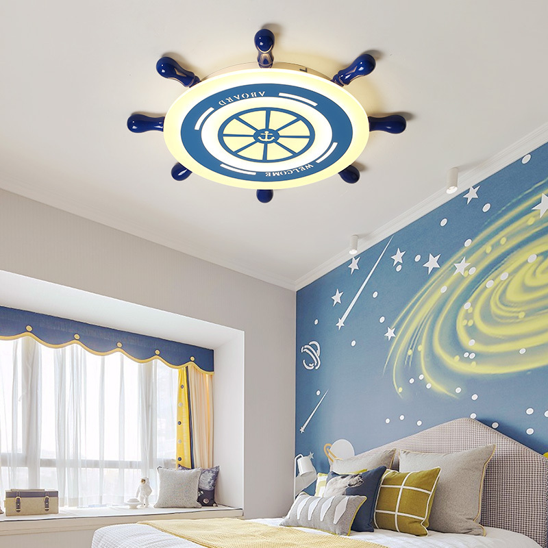 Creative personality nautical children's room ceiling light cartoon warm bedroom study  LED ceiling lamp for kids boy