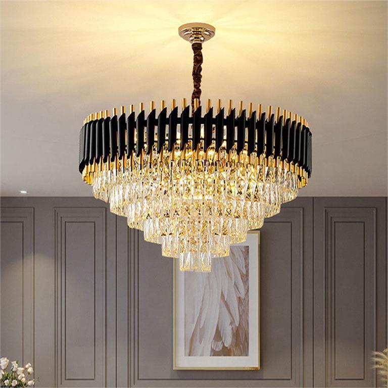 Modern living room showroom crystal pendant light hotel hall bedroom chandelier Crystal Luxury Light Modern Chandelier