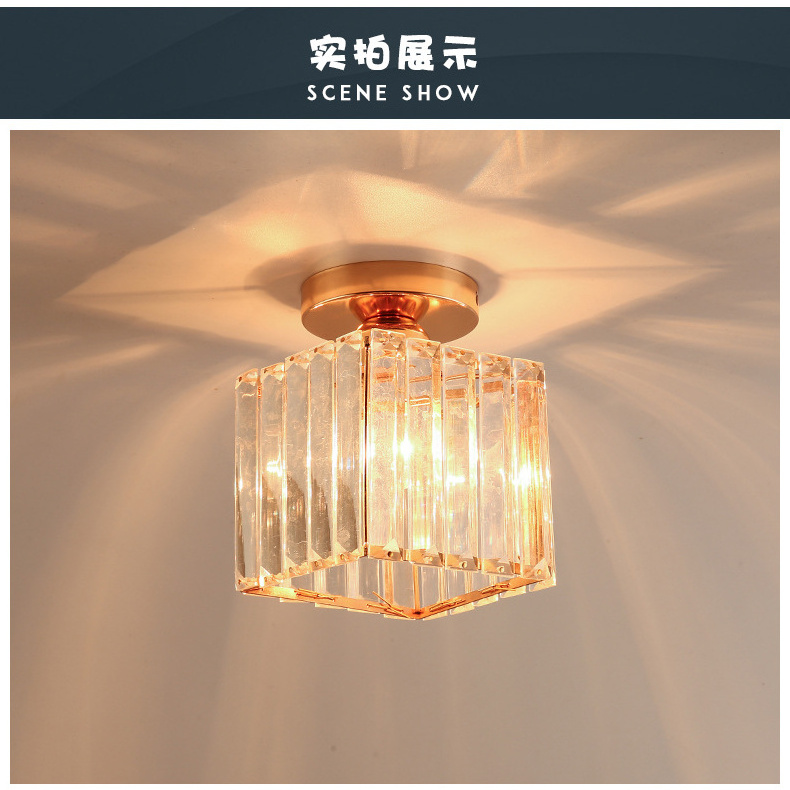 Nordic Lights Luxury Crystal Modern Simple Downlight Lamp Home Lighting Foyer Entrance Aisle Corridor Ceiling Lights E27 E26 LED