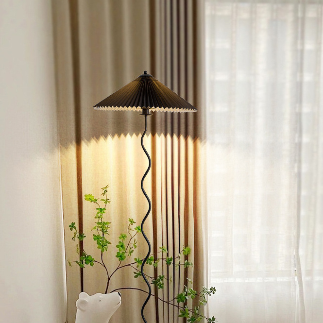 Antique pleated living room bedroom floor lamp simple and versatile clothing store decorative  nordic modern standing floor lamp