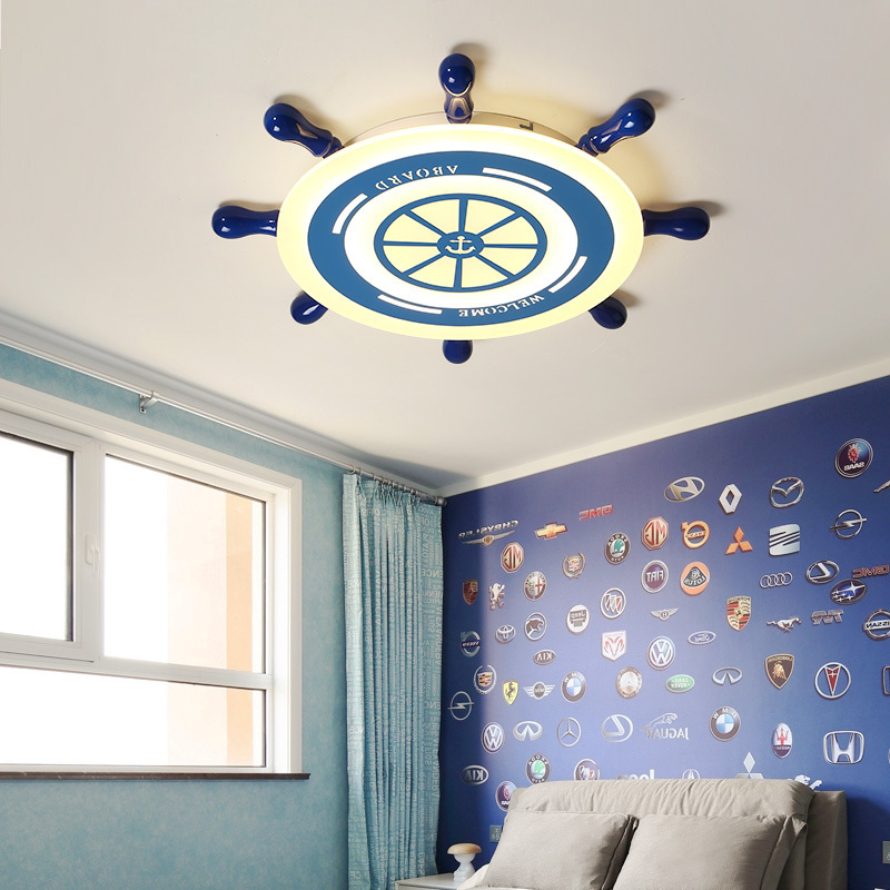 Creative personality nautical children's room ceiling light cartoon warm bedroom study  LED ceiling lamp for kids boy