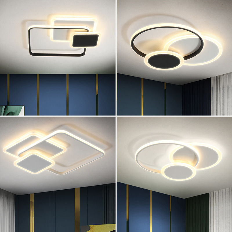 Modern Surface Mounted Pop Ceil Lamp Fixtures Remote Control Lighting Home LED Ceiling Light Metal Acrylic 90 Nordic 42W / 53W