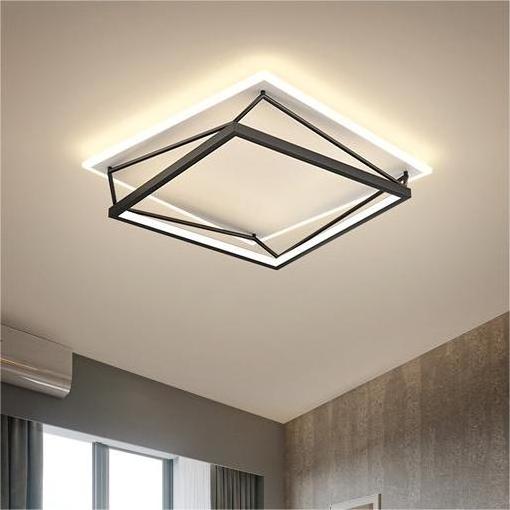 Metal Acrylic Geometric Creative Design Modern Square LED Flush Mount Ceiling Lamp LED ceiling Light Fixture for home