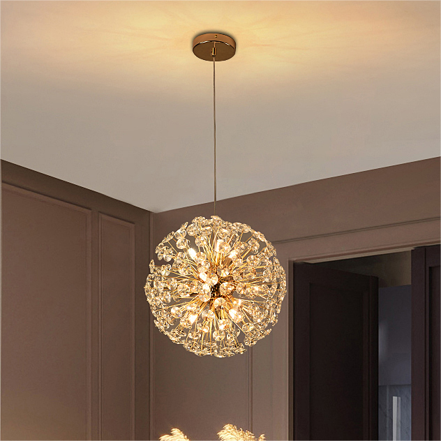 Light luxury post-modern bedroom dining room crystal pendant light creative full star living room study chandelier