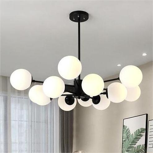 Modern Lustre Pendant Light Living Room Adjustable Ball Hanging Lamp Dining Room Lighting Fixtures Magic Beans Chandeliers LED