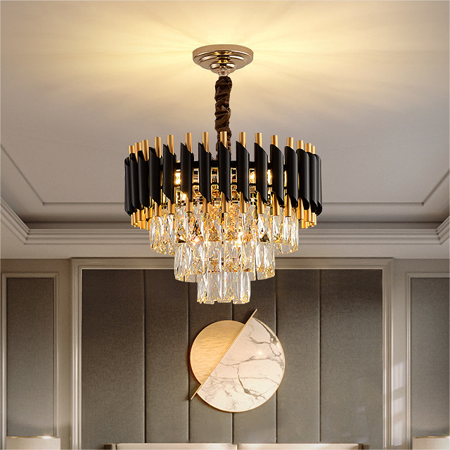 Modern living room showroom crystal pendant light hotel hall bedroom chandelier Crystal Luxury Light Modern Chandelier