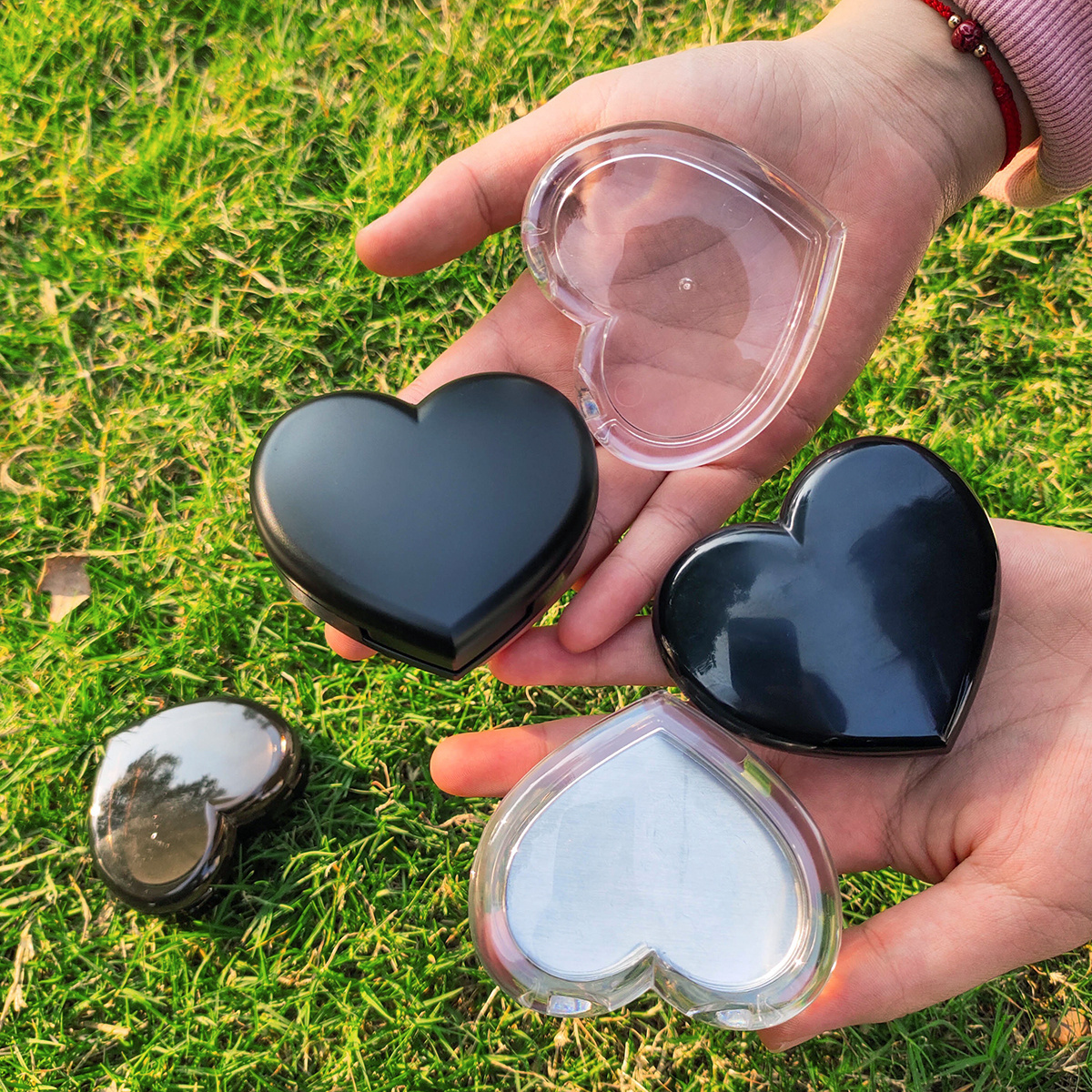 Plastic Heart Shape Empty Cosmetic Case Lip Balm Container Packaging Cute Lip Balm Jar Lip Scrub Container