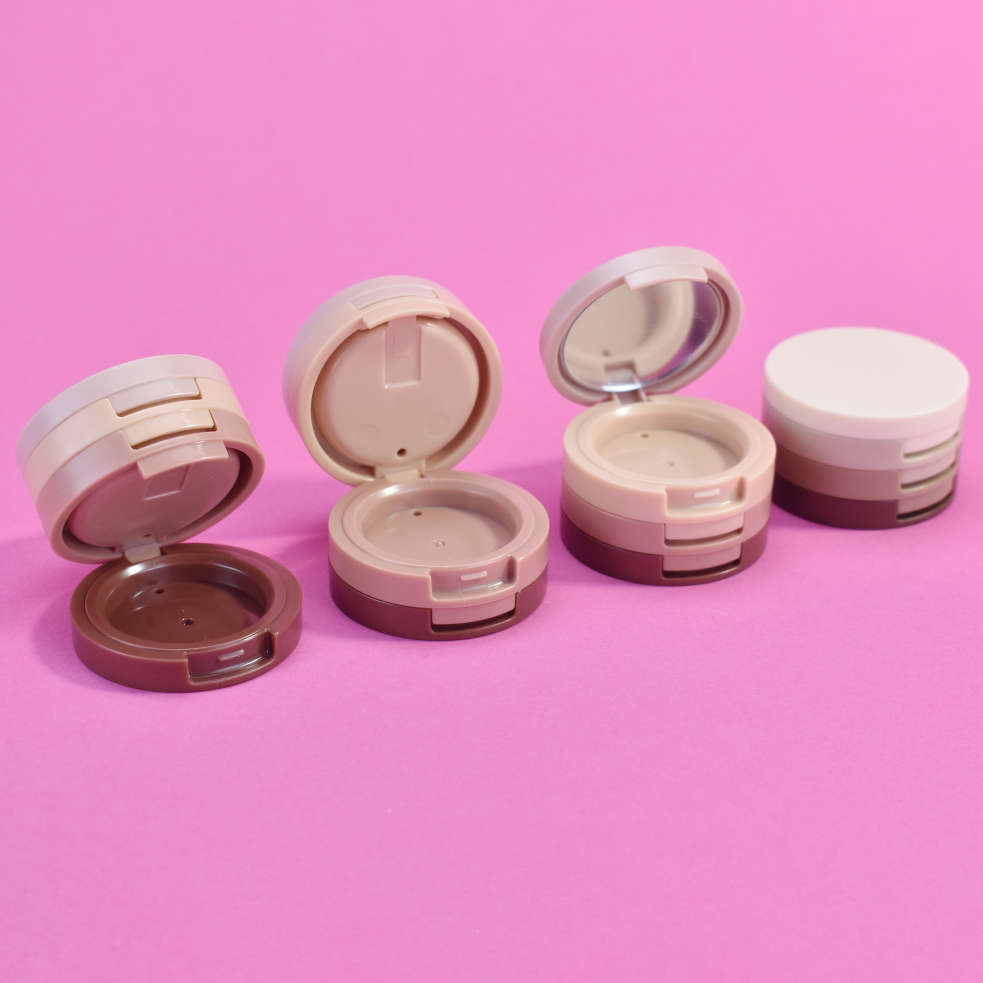 Custom Logo Multi Layers Stackable Pressed Powder Blush Compact Empty Blush Compact Powder Case Empty Blush Compact Powder Boxes