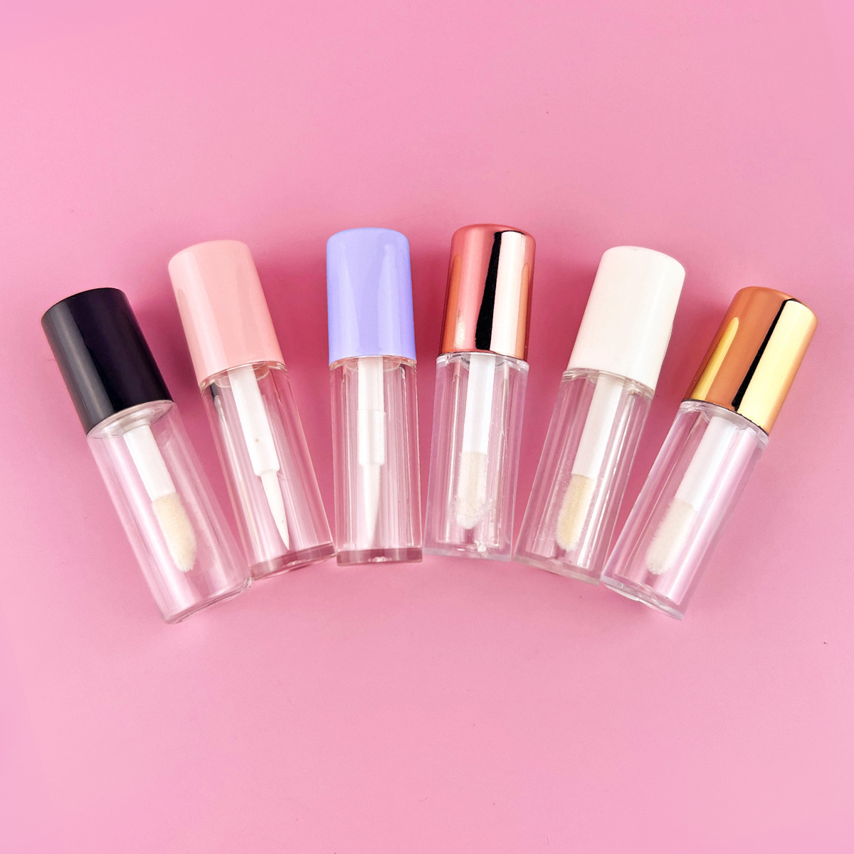 Low Moq Mini 1.2ml 1.5ml 2.5ml Lipgloss Tubes Plastic Transparent Lip Gloss Tubes Round Lipgloss Tubes Private Label