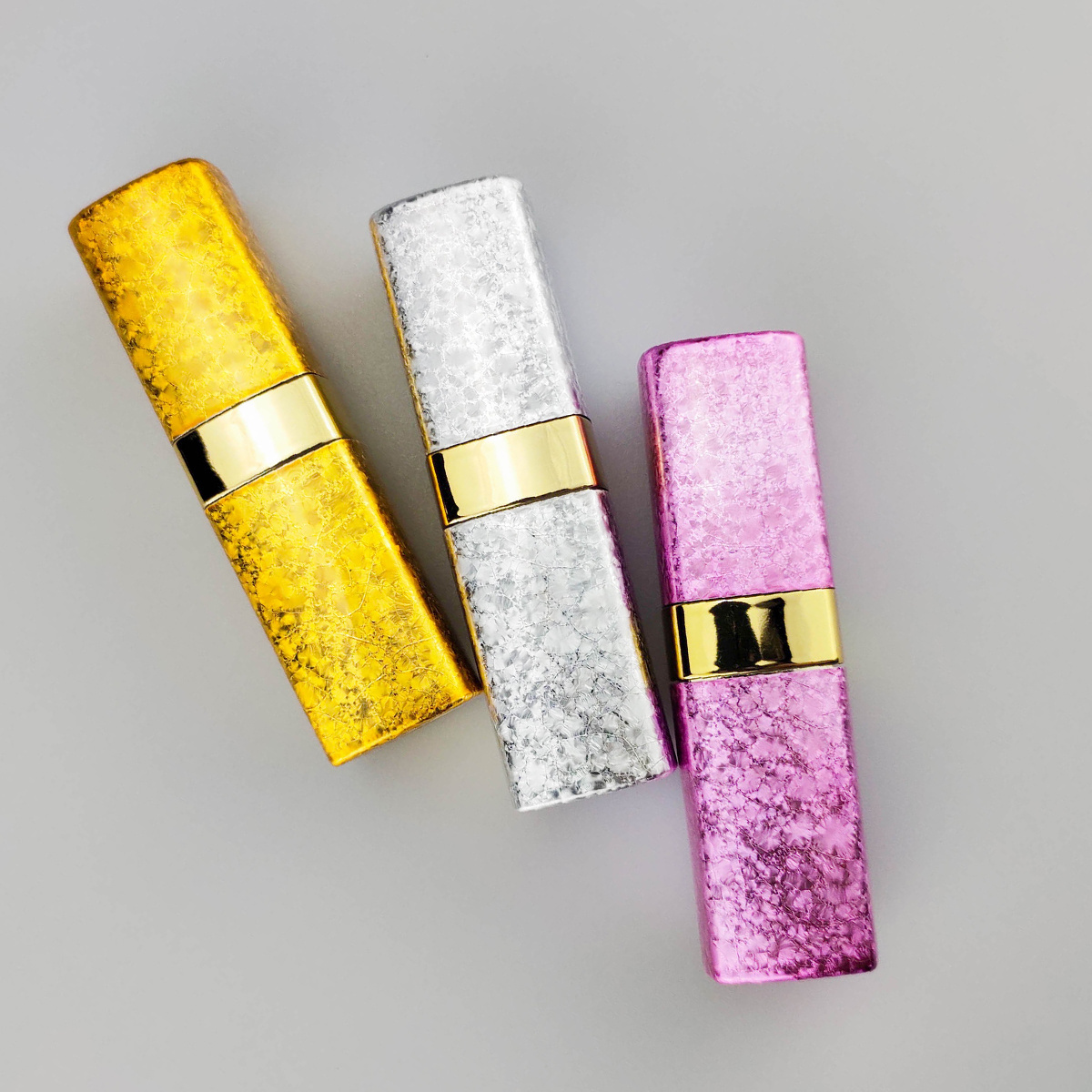 fancy design private label unique lipstick tube manufactures custom flat glitter gold lipstick tube case packaging