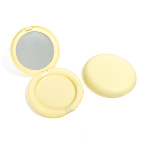 Round Orange Compact powder box custom color makeup powder box with mirror private label powder compact case