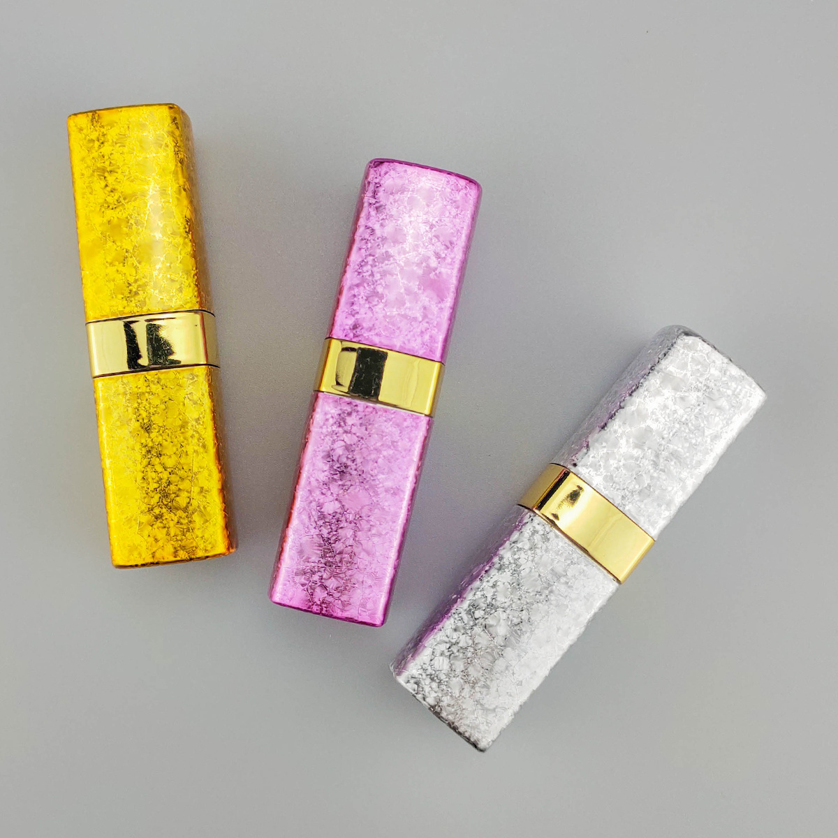 fancy design private label unique lipstick tube manufactures custom flat glitter gold lipstick tube case packaging