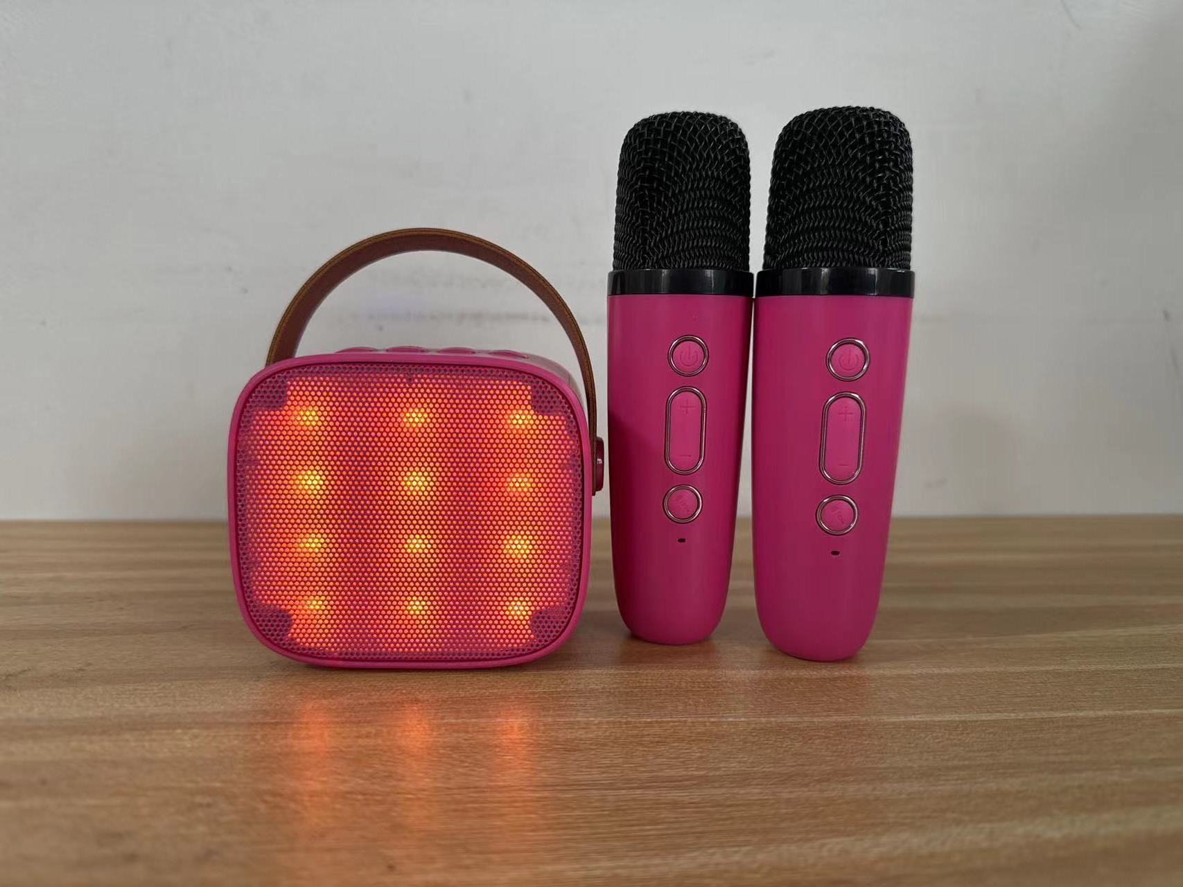 Portable Mini LED Light Small KTV Handheld Children's Mini Karaoke Microphone and K-Song Home Party Speaker Combination