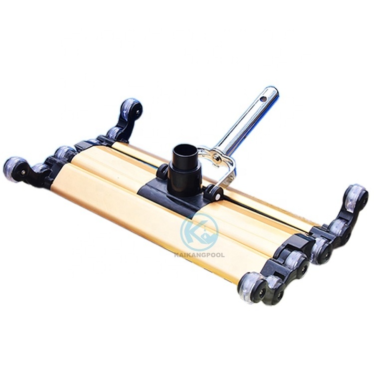 Heavy Duty Model Strong Handle Flex Swimming Pool Vacuum Head with Wheels for Concrete or Plaster Pool Cleaning