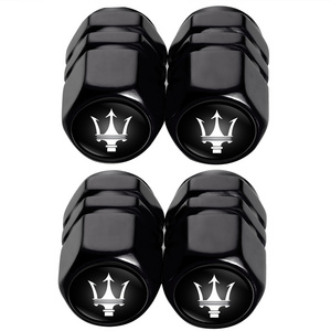 Wheel Cap suit for Maerati Tire Caps Cover Air Valve Stem Caps for Maserati Quattroporte Ghibli Levante  Metal Accessories(4Pcs)