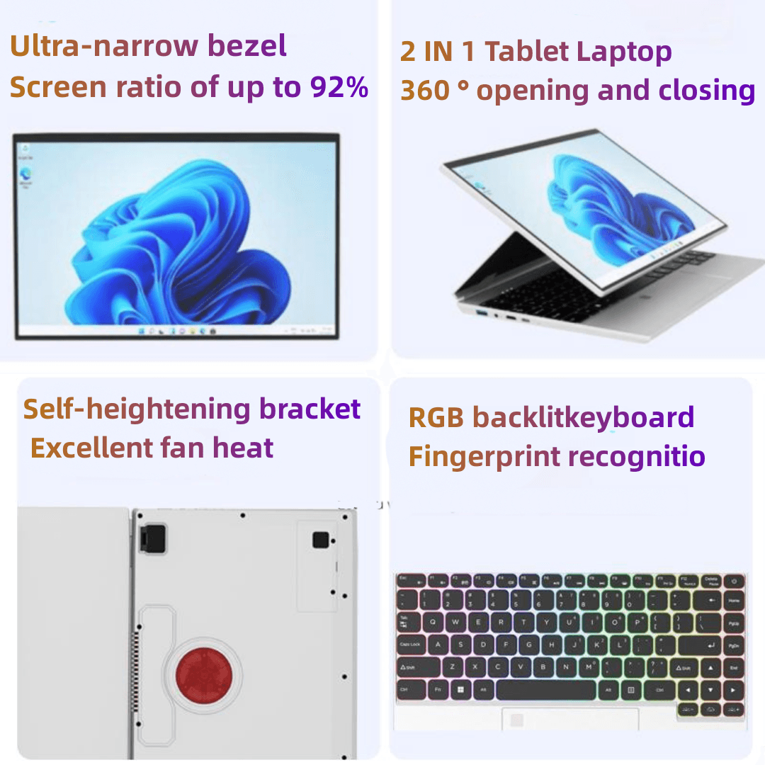 2024 14 Inch Yoga Rotating 360 Degree multi Touch Screen Fingerprint Business Office Notebook 2 In 1 Tablet Laptop With Pen