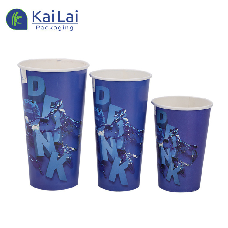 22oz disposable soft drink custom printing paper cup with Lid