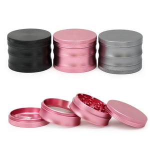 Wholesale Pink Herb Grinder Dry Spice Tobacco Crusher 2.5 Inch Custom Logo Metal Manual Herb Grinder Smoking Accessories