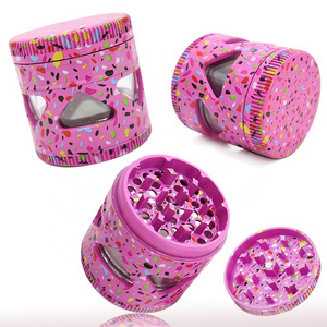 New Fancy Gift Rainbow Candy Pink Girl Smoking Aluminum Herb Grinder 63mm Custom Logo Dry Spice Tobacco Grinder