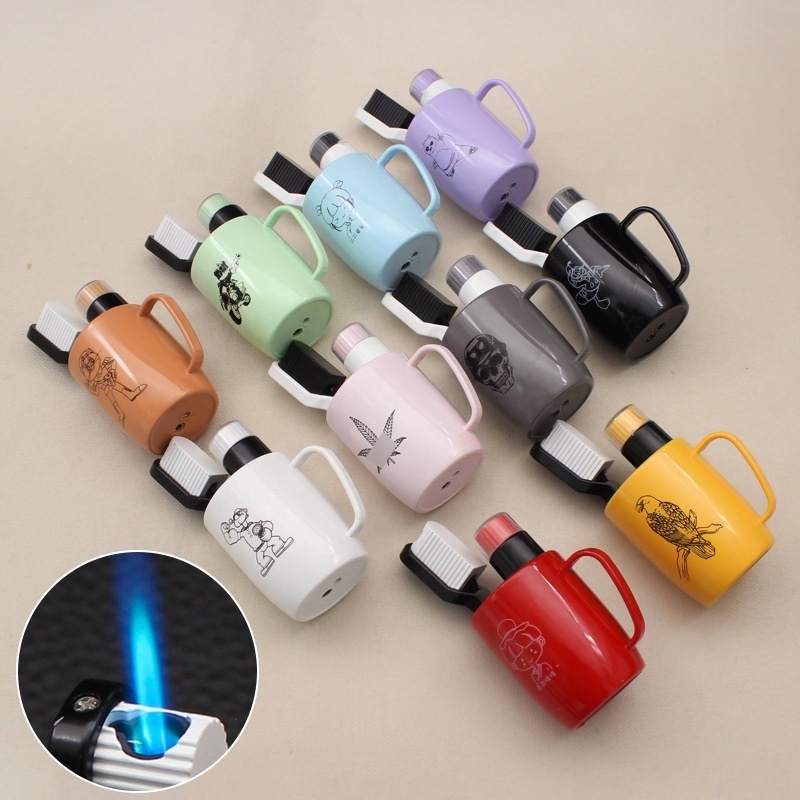 2024 Wholesale Teacup Toothbrush  Fancy Lighter Open Flame Gas Lighter Cute Lighter For Cigarettes Girls Gift