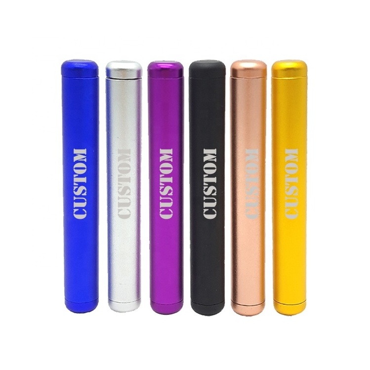 Wholesale Portable 110mm Matte Aluminum Cone Case Holder Custom Logo Cigar Tube Container Stash Jar