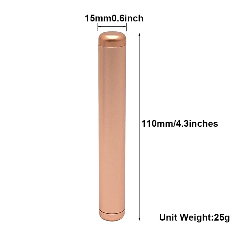 Wholesale Portable 110mm Matte Aluminum Cone Case Holder Custom Logo Cigar Tube Container Stash Jar