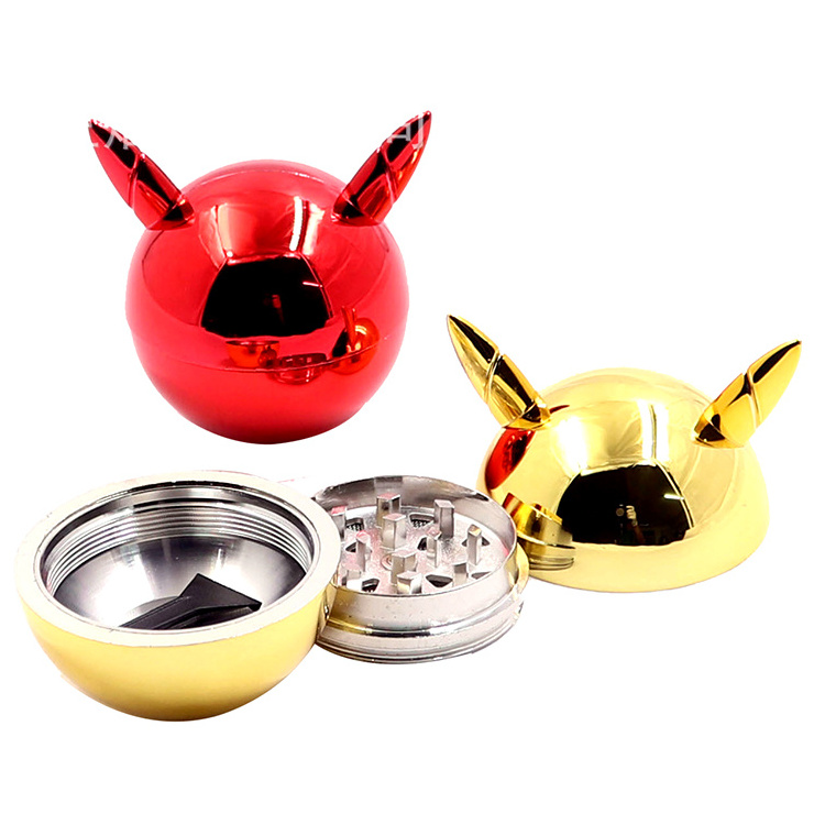 New Cute Cartoon Glossy 3 Layers Zinc Metal Herb Grinder Portable Dry Smoke Spice Grinder Wholesale