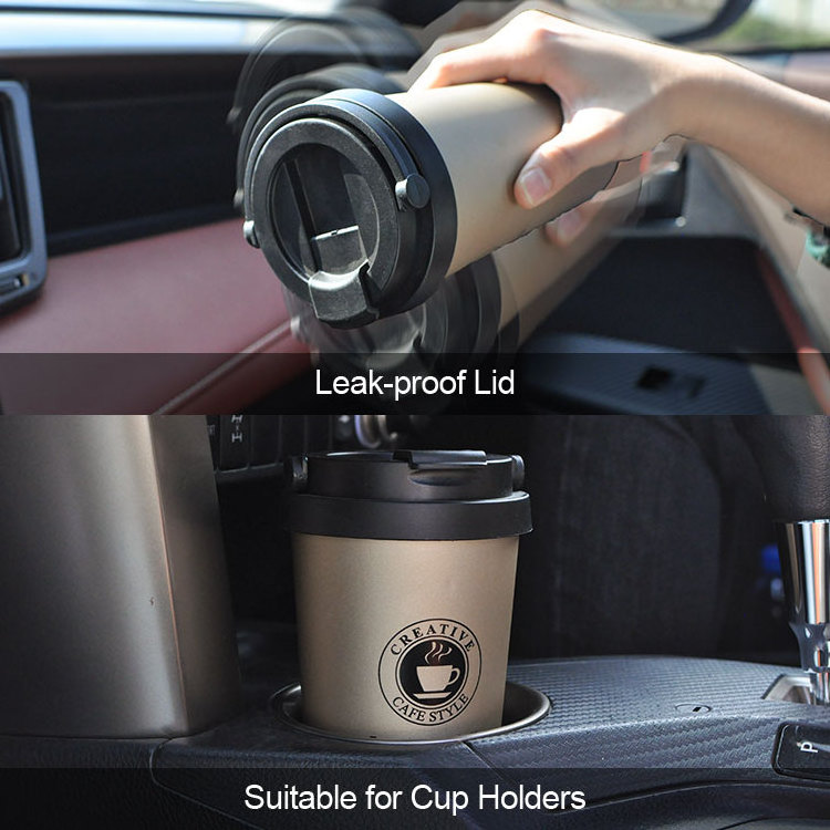 Custom portable 16oz 500ml stainless steel double wall insulated vacuum coffee Travel mugs tumblers cups with handle and lid