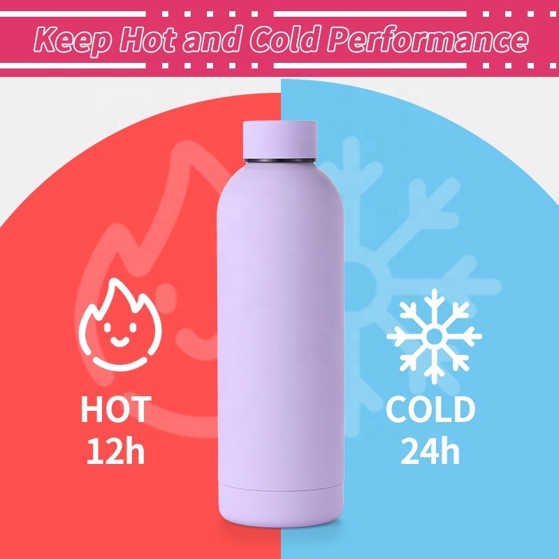 Insulated Thermal Double Wall Keep Hot & Cold 500Ml 17oz Sport OEM Matte Drink Stainless Steel Water Bottle