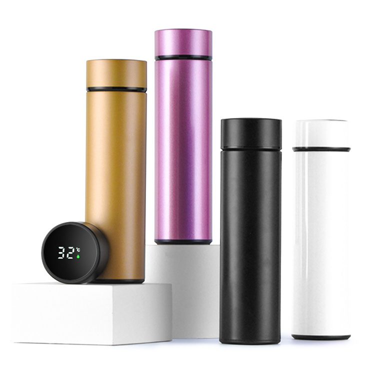 2023 500ml Stainless Steel Intelligent Sports Water Bottle with LED Temperature Display Cup Smart Thermos Vaccum Flask