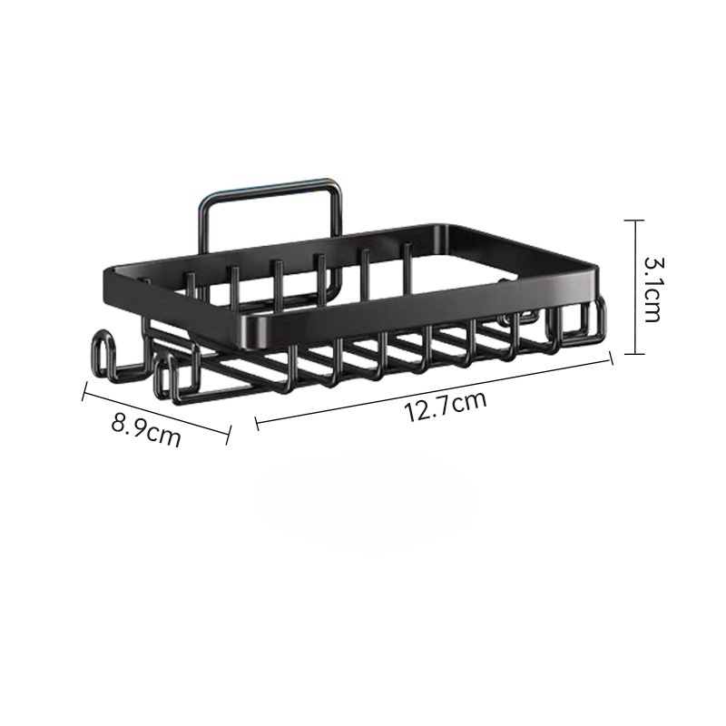 Non Drill Hanging Black 304 Stainless Steel Rustproof Corner Bathroom Storage Shower Rack