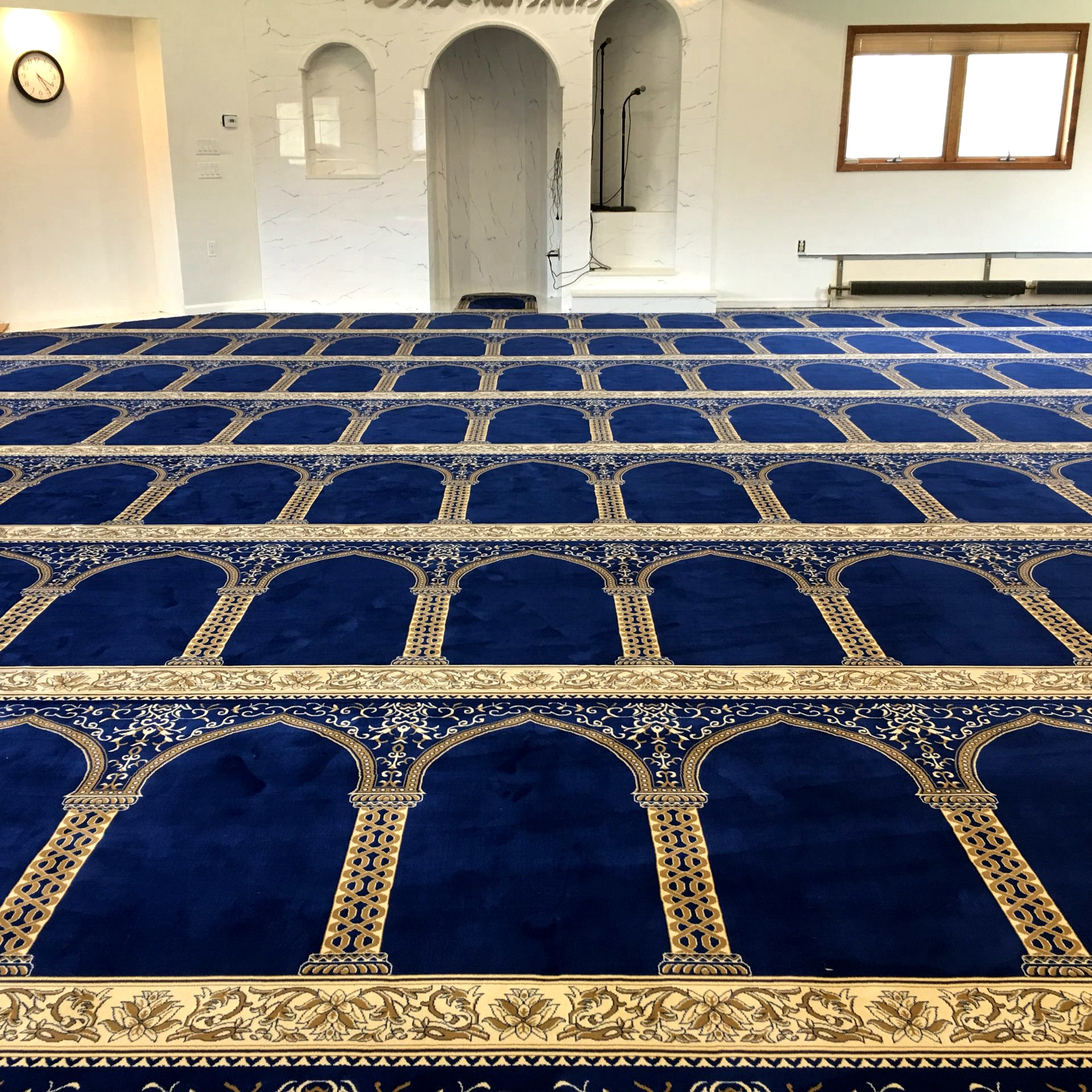 Wall To Wall Blue Border Masjid Praying Carpet Mosque Prayer Carpet Muslim Masjid Carpets