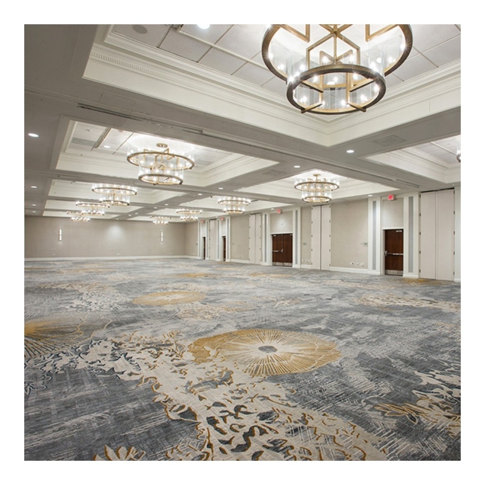 Custom Nylon Printed Luxury Wool Wall To Wall Hotel Casino Fire Resistant Axminster Event Venue Carpet For Ballroom Banquet Hall