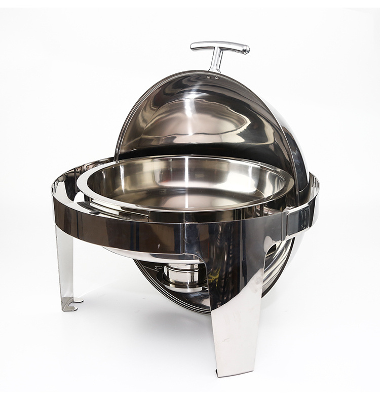 Superior Quality Stainless Steel  Round Roll Top  Chafing Dish  Buffet Food Warmer