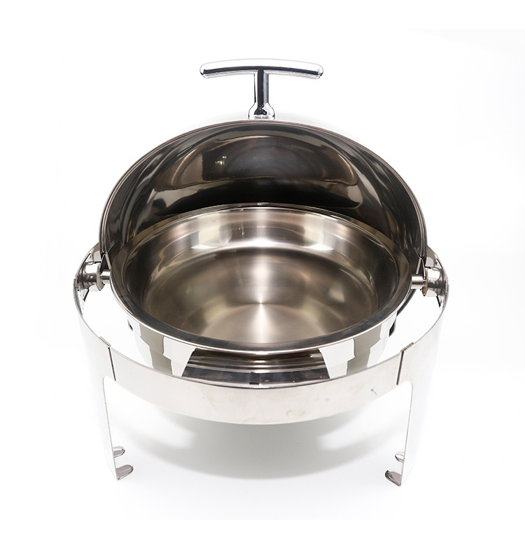 Superior Quality Stainless Steel  Round Roll Top  Chafing Dish  Buffet Food Warmer