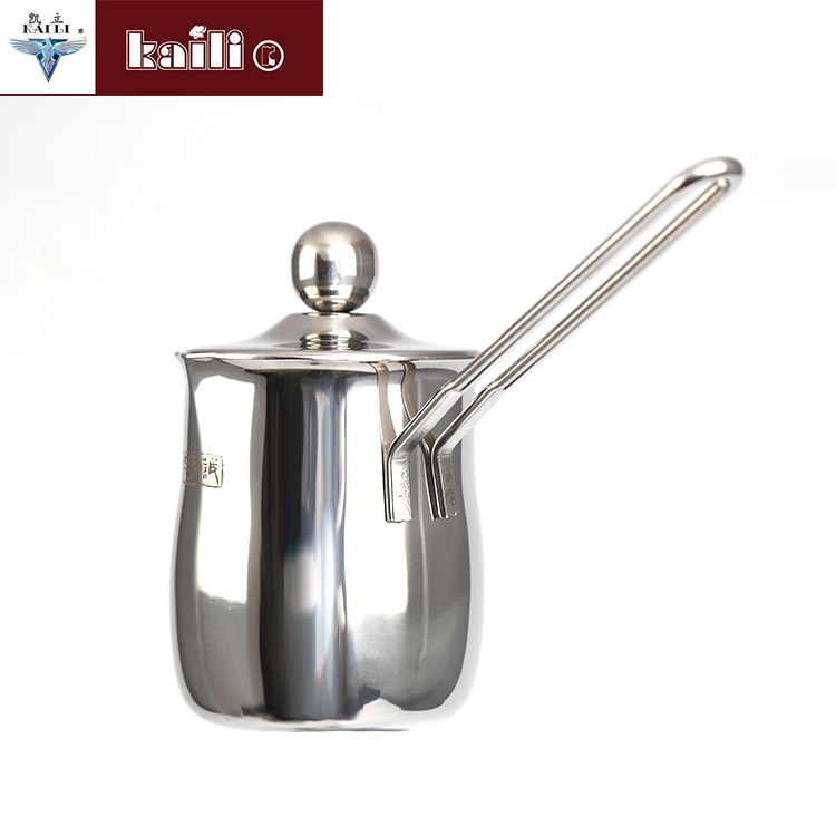 Wholesale Stainless Steel Milk Heating Cooking Pot Without Lid coffee warmer