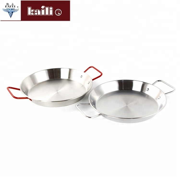 Restaurant Equipment commercial Stainless Steel Paella Pan For Cooking non stick frying pan