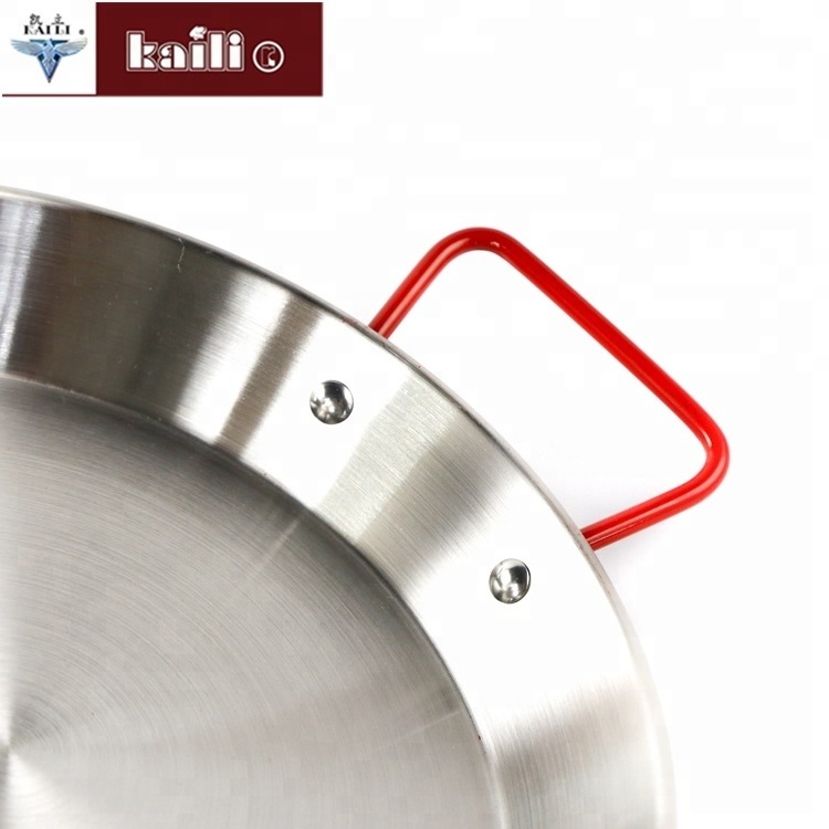 Restaurant Equipment commercial Stainless Steel Paella Pan For Cooking non stick frying pan