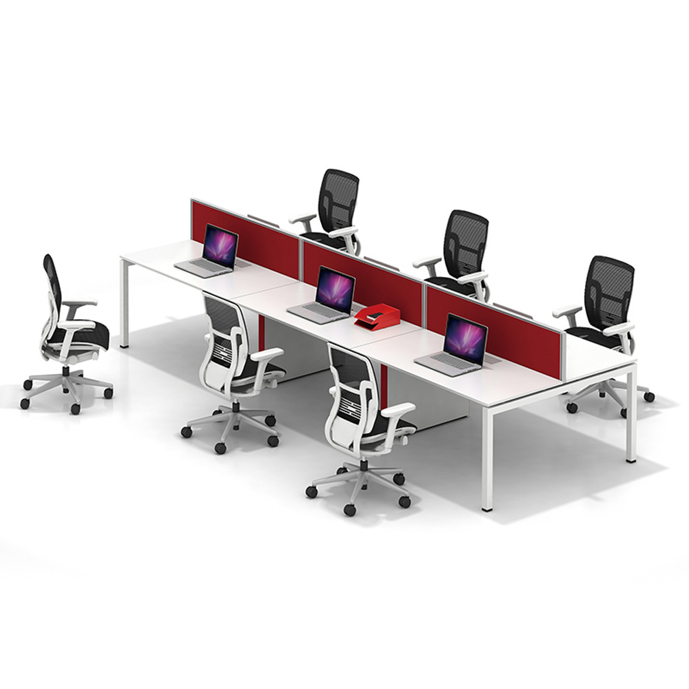 KL-42 series office 6 person workstation  for staff desk in modern style with metal frame